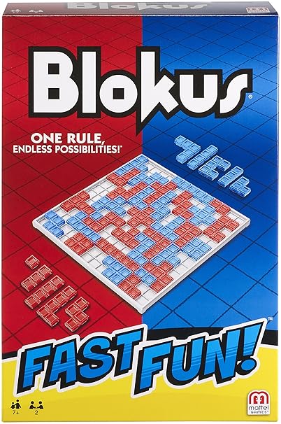 Mattel Games FMW25 Fast Fun Blokus, schnelles Strategiespiel geeignet für 2 - 4 Spieler, Spieldauer ca. 15 Minuten, ab 7 Jahr