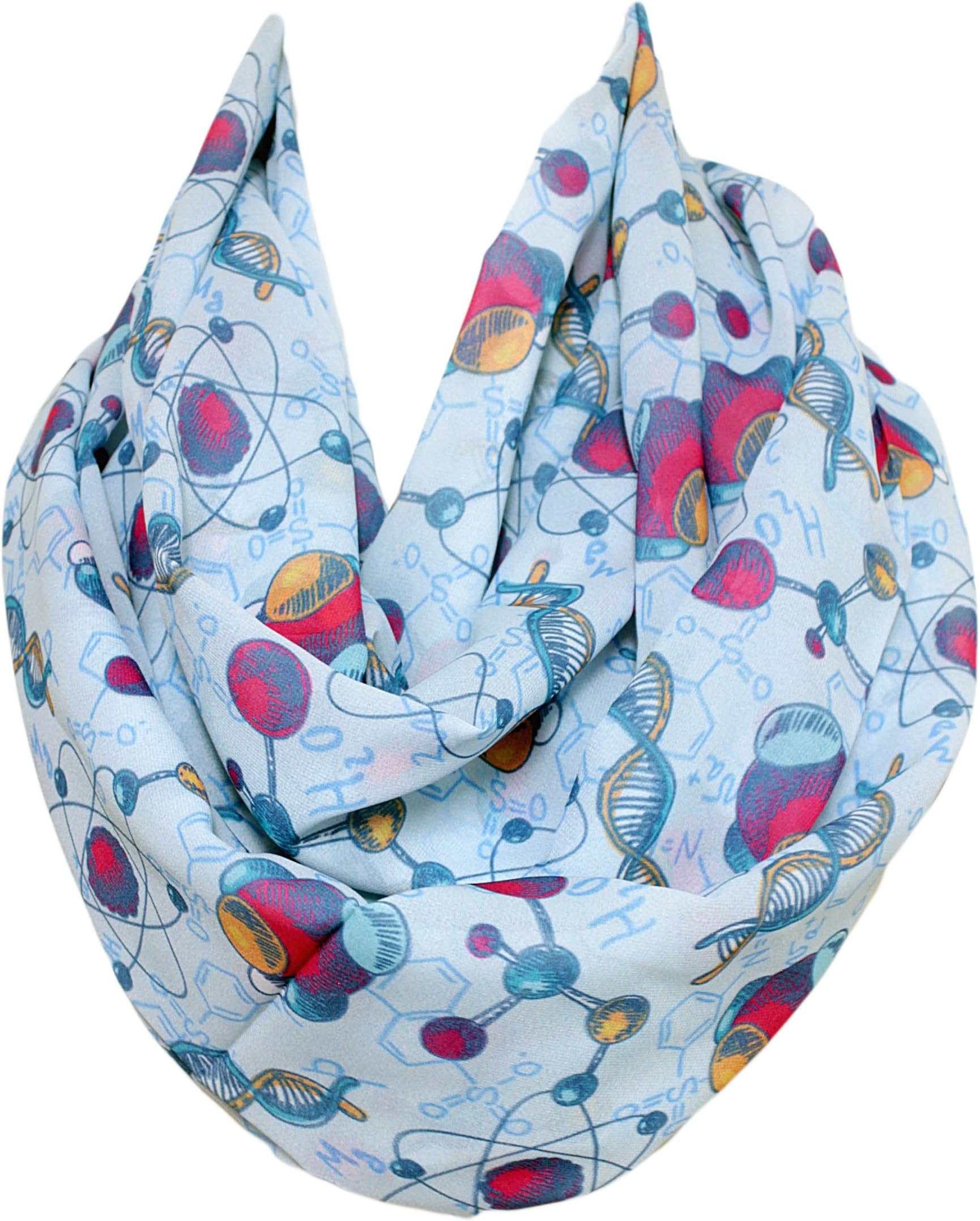 Molecule DNA Atom Infinity Scarf Circle Scarf Laboratory Loop Scarf