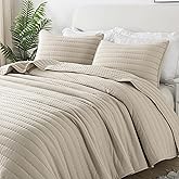 ROARINGWILD Neutral Beige Twin Size Quilt Bedding Sets with 1 Pillow Sham, Lightweight Soft Bedspread Coverlet, Quilted Blanket Thin Comforter Bed Cover for All Season, 2 Pieces, 68x90 inches
