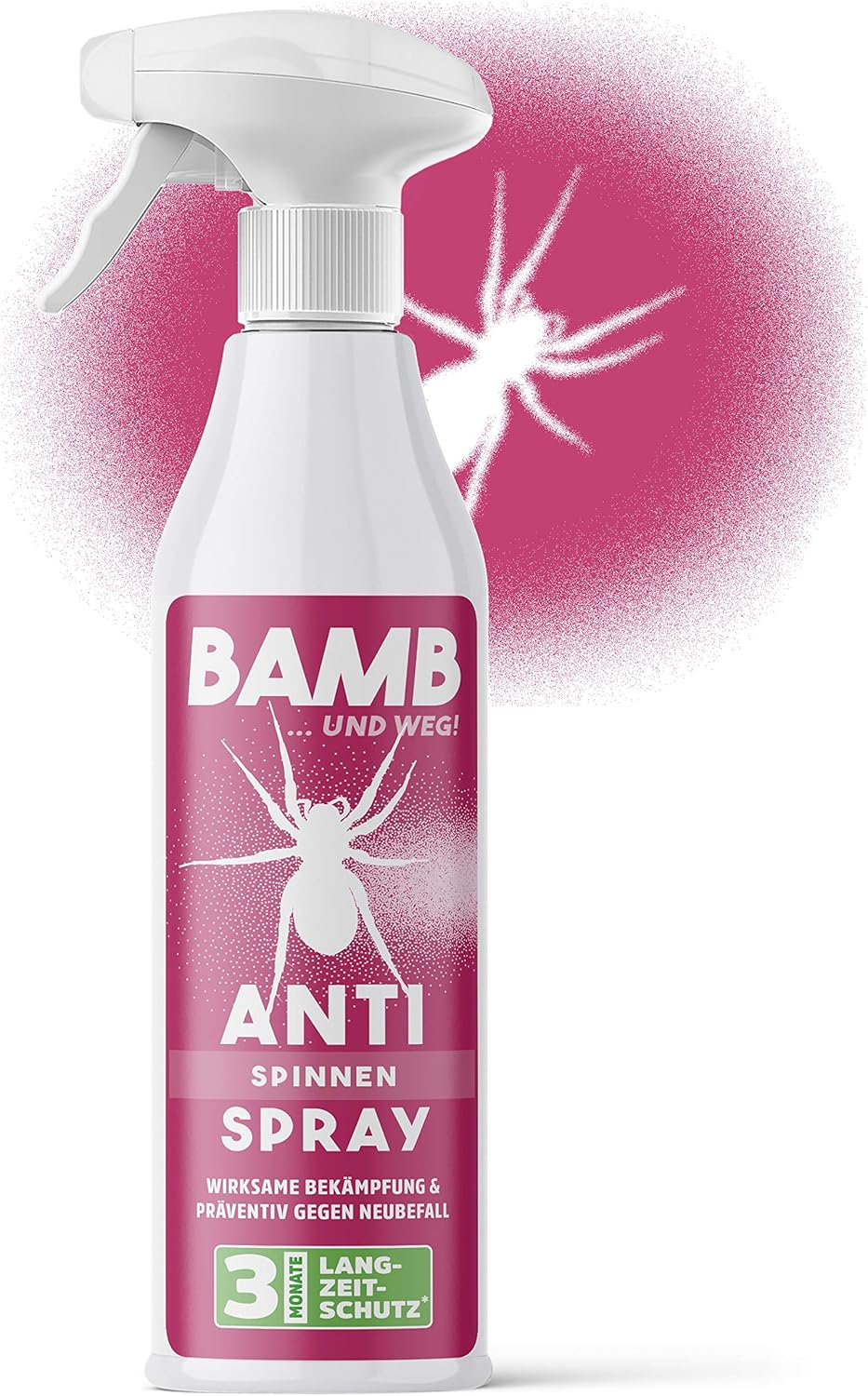 bamb Anti Spinnen Spray – 500ml Spinnenspray – Ideales Mittel gegen Spinnen zur Spinnenabwehr im Haus & Aussen
