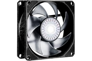 Cooler Master SickleFlow 80 V2 All-Black Square Frame Fan with Air Balance Curve Blade Design, Sealed Bearing, PWM Control fo