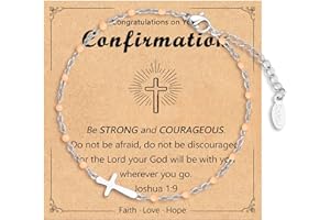IKIATY Cross Bracelet for Girls, Easter Basket Stuffers for Teens Girls Baptism Confirmation First Communion Christian Easter Jewelry Gifts