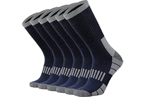 RedHero Men's Cotton Heavy Thick Full Cushion Crew Socks Moisture Wicking Control Thermal Winter Athletic Steel Toe Work Boot