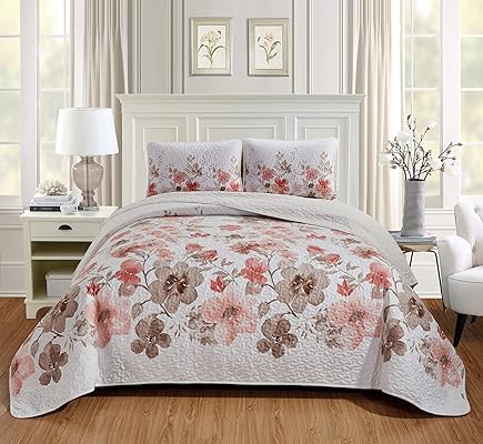 Luxury Home Collection 2-Piece Twin XL Quilted Reversible Set