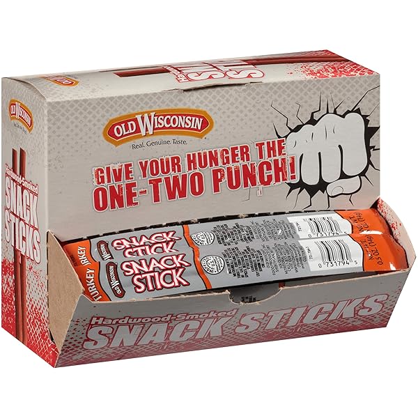 OLD WISCONSIN TURKEY SAUSAGE SNACK STICKS, NATURALLY SMOKED,...