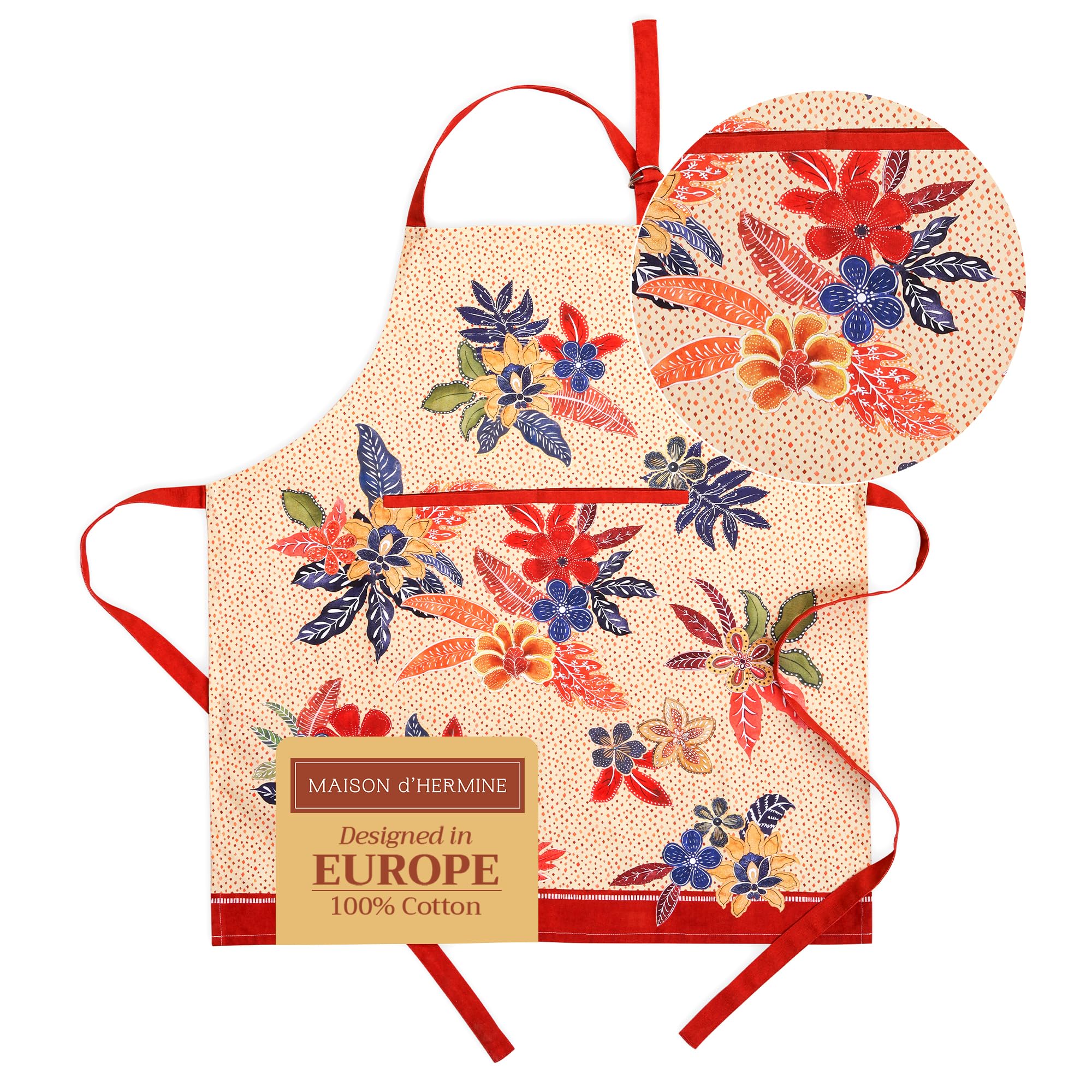 Maison d' Hermine 100% Cotton Apron for women with Pocket Kitchen Chef Autumn Apron for Men Cooking Gardening Server Waitress Maid - (Kalahari, 85 cm x 70 cm) — image 1