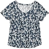 Loft Ann Taylor Plus Floral Vine Vintage Soft Cotton Tee