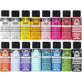 FolkArt 16 Piece Multi Surface Acrylic Craft Paint Set Formulated to be Non-Toxic that is Perfect for Beginners and Artists, 
