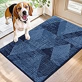 COSY HOMEER Entryway Rugs Doormat 20"x32", Non-Slip Absorbent Polyester, Washable Rugs for Front Door, Dirty Paws & High Traffic Areas, Blue
