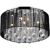 Warehouse of Tiffany Jasmine Crystal Chandelier,Black, 9"