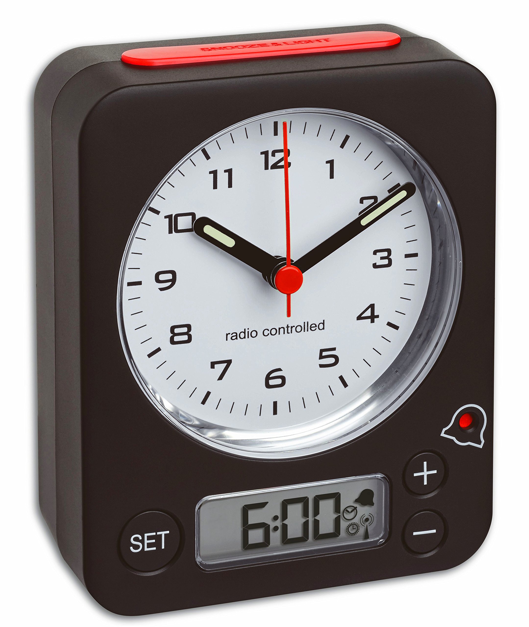 Blooming Weather Combo Alarm Clock with Radio-Controlled Time, Plastic, Multi-Colour