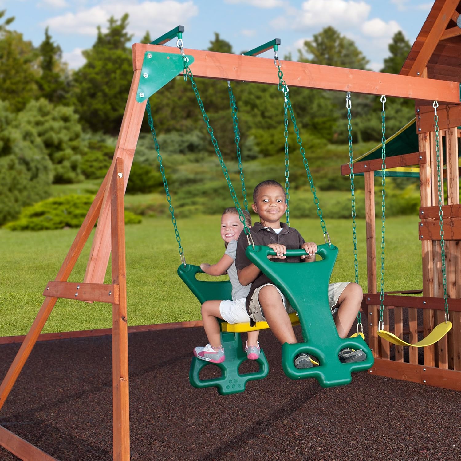 saratoga wooden swing set