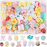70 Pcs Resin Charms Slime Charms Embellishments Bulk Mixed Ornament Decorations Accessories
