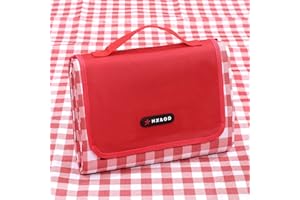 HX&OD Outdoor Picnic Blanket 80"X80" Picnic Mat Extra Large Camping Blanket Beach Blanket Foldable Waterproof Sand Mat Hiking Travel Family Concerts(Red)
