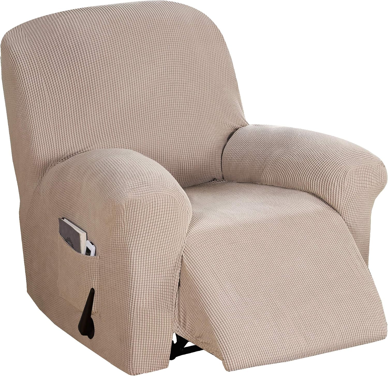 BellaHills Stretch Recliner Cover Recliner Chair Covers for Living Room Recliner Chair Slipcover with Side Pocket