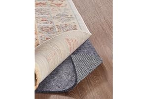 Veken Non Slip Cushioned Rug Pad Gripper 8 x 10 Ft, Felt and Silicone Backing, 1/4 inch Thick Carpet Liner for Hardwood Floors and Finishes, Under Area Rugs Anti Skid Mat, Keep Rugs Safe and in Place