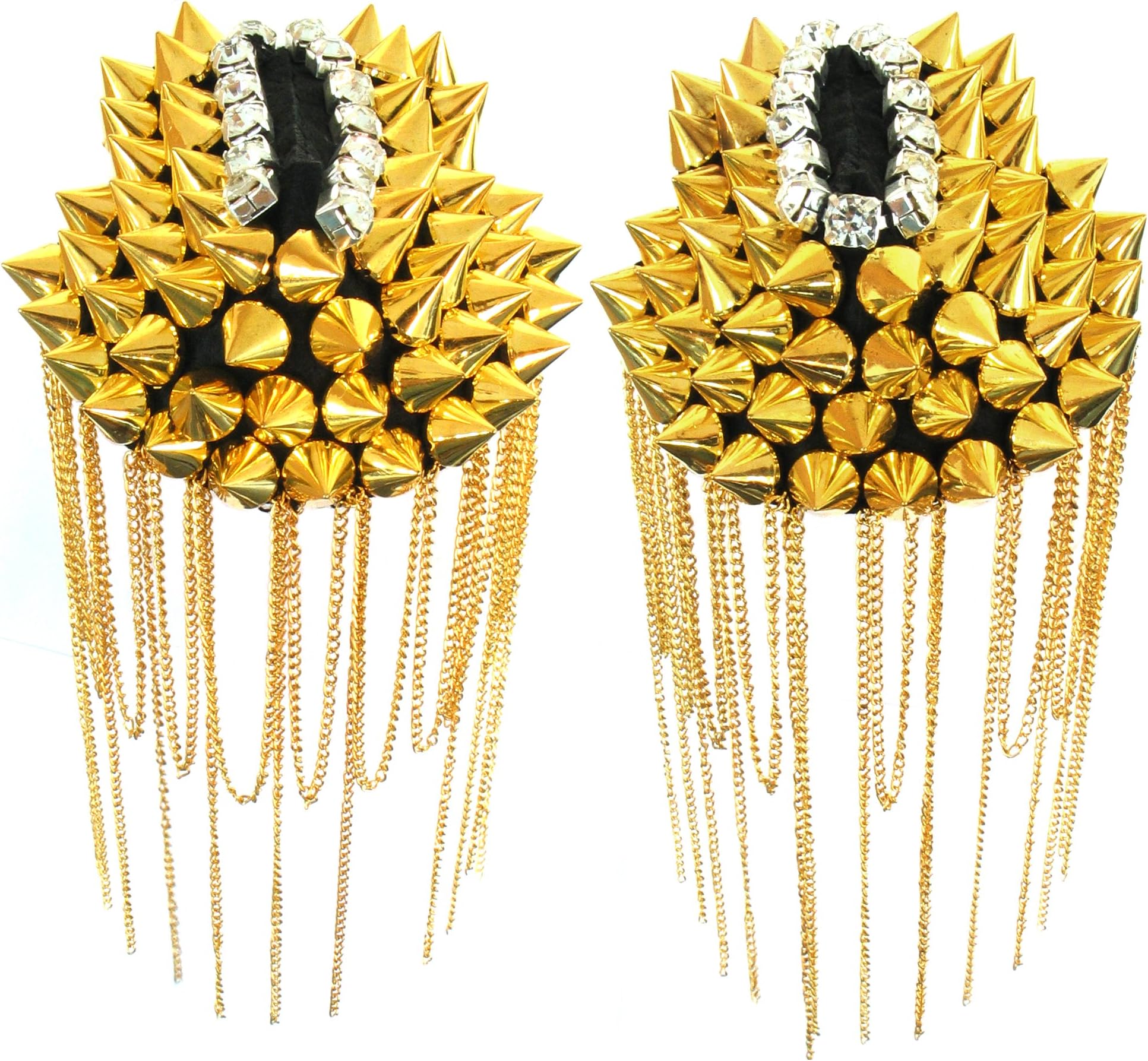 Pair of Punk Rivets Epaulettes Epaulets Alloy Gold