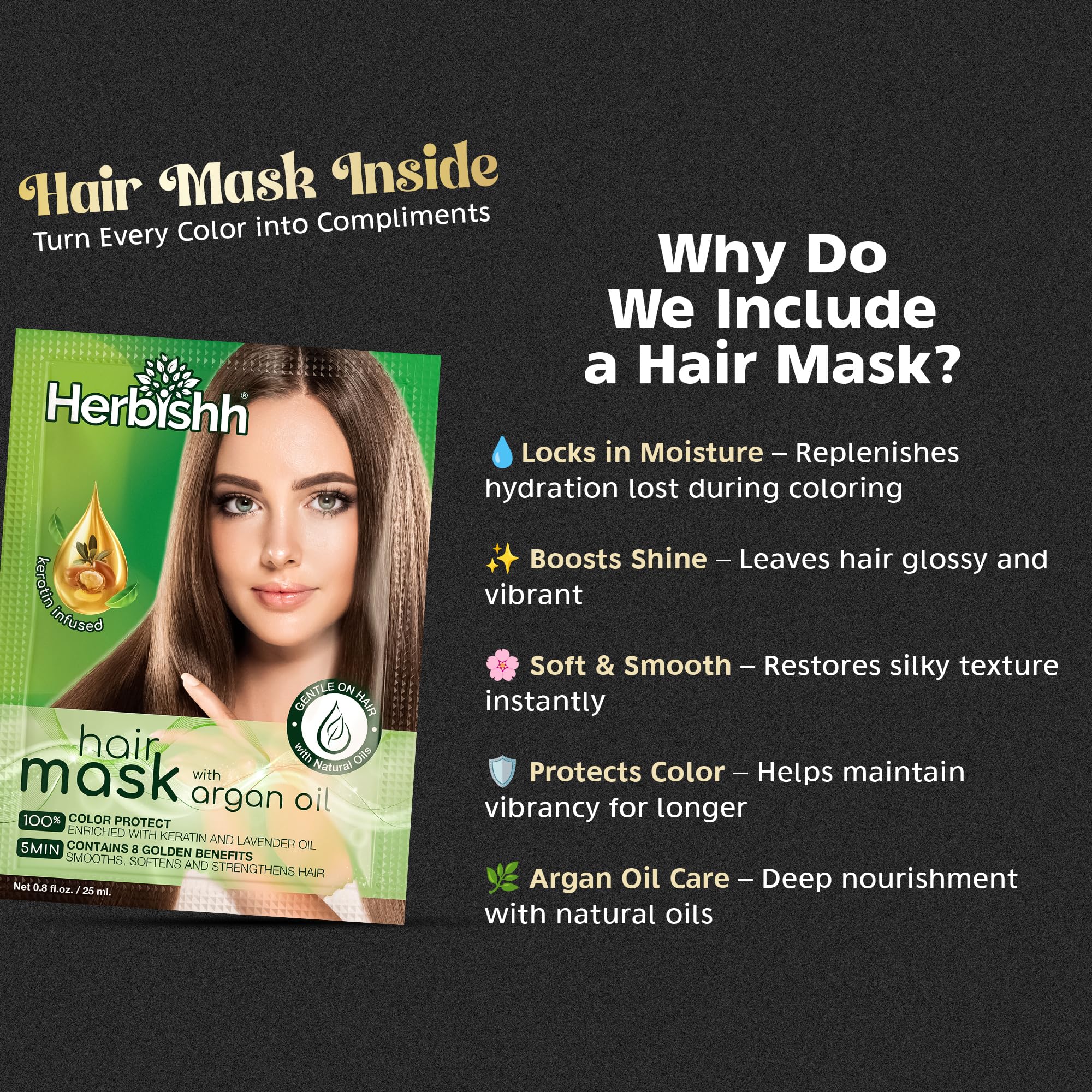 Herbishh Hair Color Shampoo for Gray Hair – Natural Hair Dye Shampoo – Colors Hair in Minutes – Lasts Up To 3-4 Weeks – 500ML – 3-In-1 Hair Color – Colors, Cleanses, and Conditions (Black)