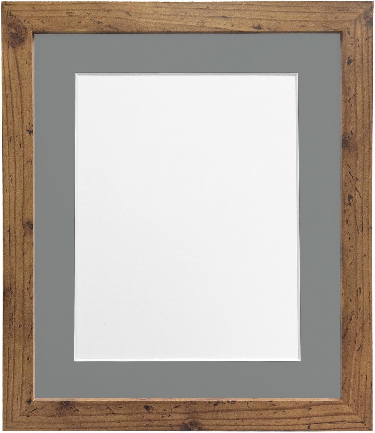 FRAMES BY POST H7 Picture Photo Frame, Wood, Rustic Oak with Dark Grey