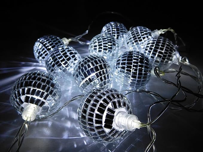 Christmas Concepts® 10 LED Disco Mirror Ball Lights 2 Metre Length
