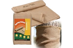 iropro 40 Inch x 15 Feet Garden Burlap Fabric - Heavy Duty Burlap Roll, High Denisty Jute Fabric Natural Burlap for Plant Protection, Weed Barrier, Wedding Decor and DIY Crafts