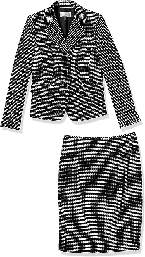 Le Suit Womens 2 Button Novelty Dot Pant Suit