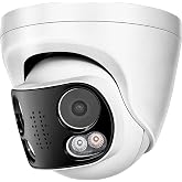 Panoramic 8MP 4K Dual Lens PoE IP Security Outdoor Camera with Metal Housing, 180 Degree Wide Angle, 24/7 Full Color Night Vision, H265, IP66, NVR or Windows PC Required, PoE IP Camera, NDAA Compliant