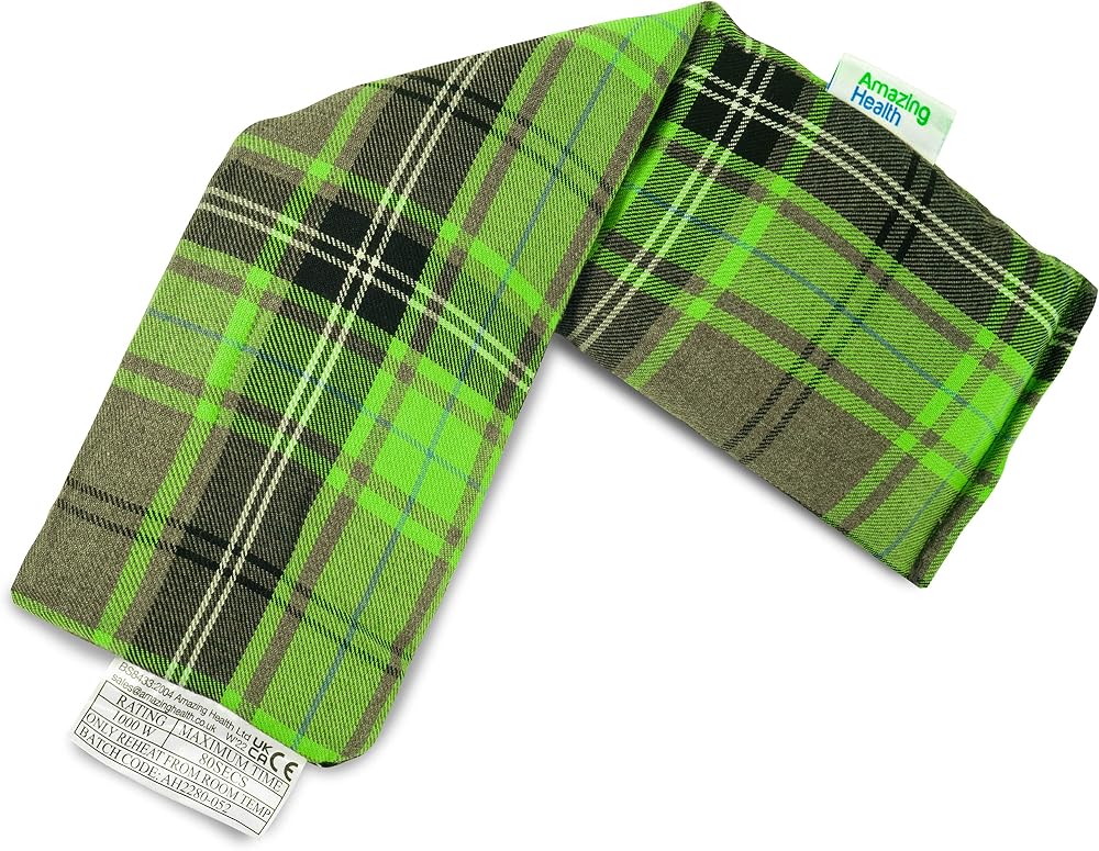 Amazing Health Unscented Microwave Wheat Bag UK Made Pink Tartan Cotton
