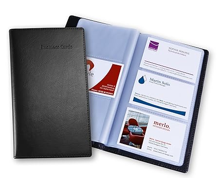 SIGEL VZ171 Visitenkarten-Mappe für 120 Karten, schwarz