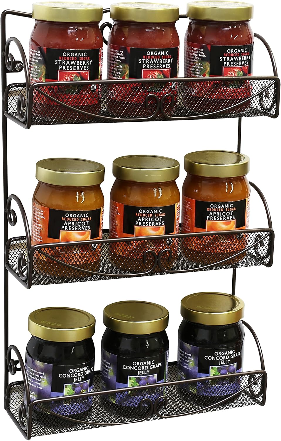 DecoBros 3 Tier Wall Mounted Spice Rack, Bronze: Kitchen & Dining