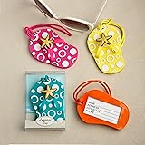 Colorful Unique Flip Flop Luggage Tags (Set of 4 in Blue, Yellow, Pink and Orange)