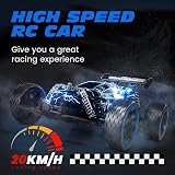 Tecnock 1:18 RC Car 20 KMH LED 2 Batteries 2.4GHz All Terrain Kids Gift view 3
