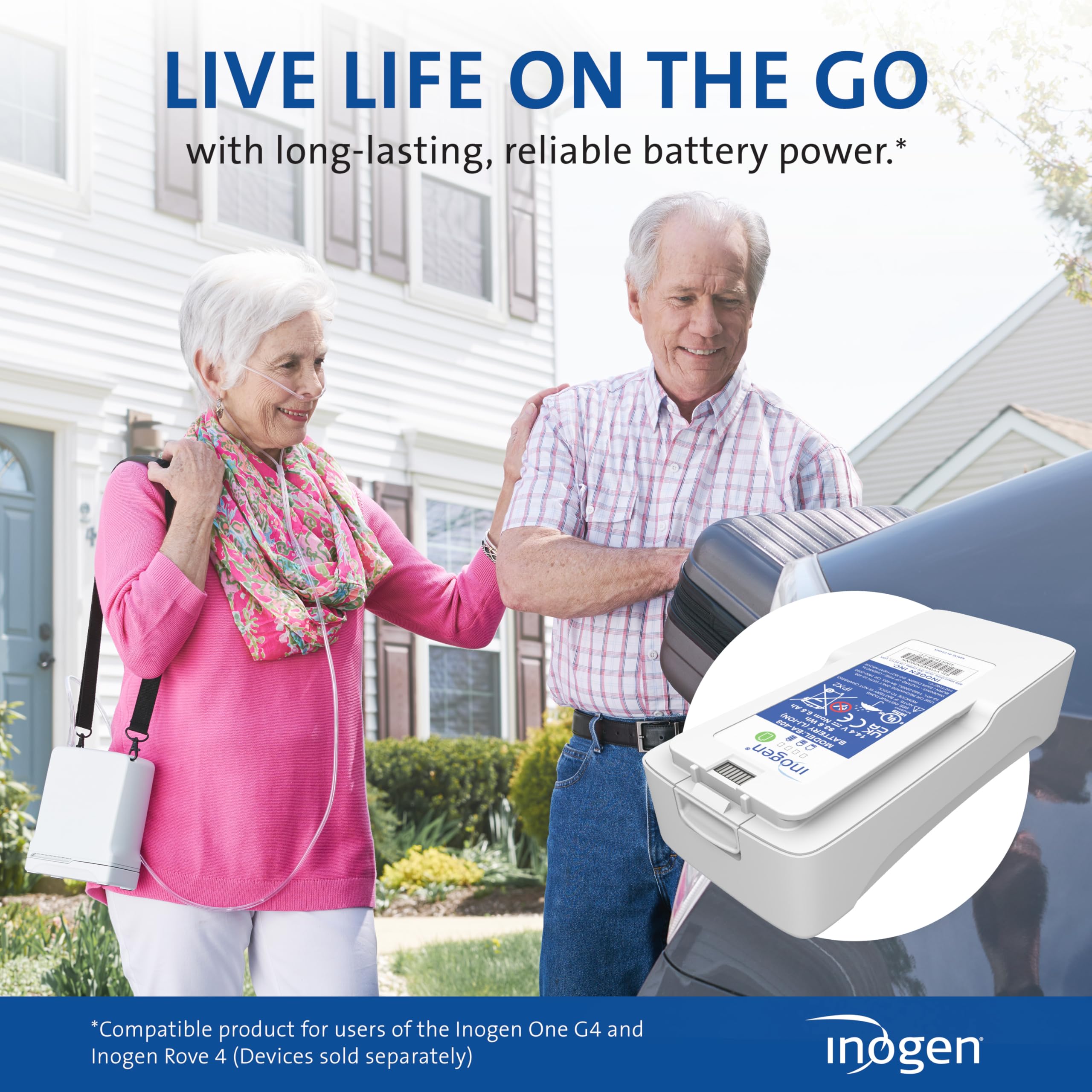 Inogen Extended (8-Cell) Battery - Replacement Battery - for The Inogen One G4/Inogen Rove 4-1.1 lb. - 5.91 x 2.68 x 1.34 in.