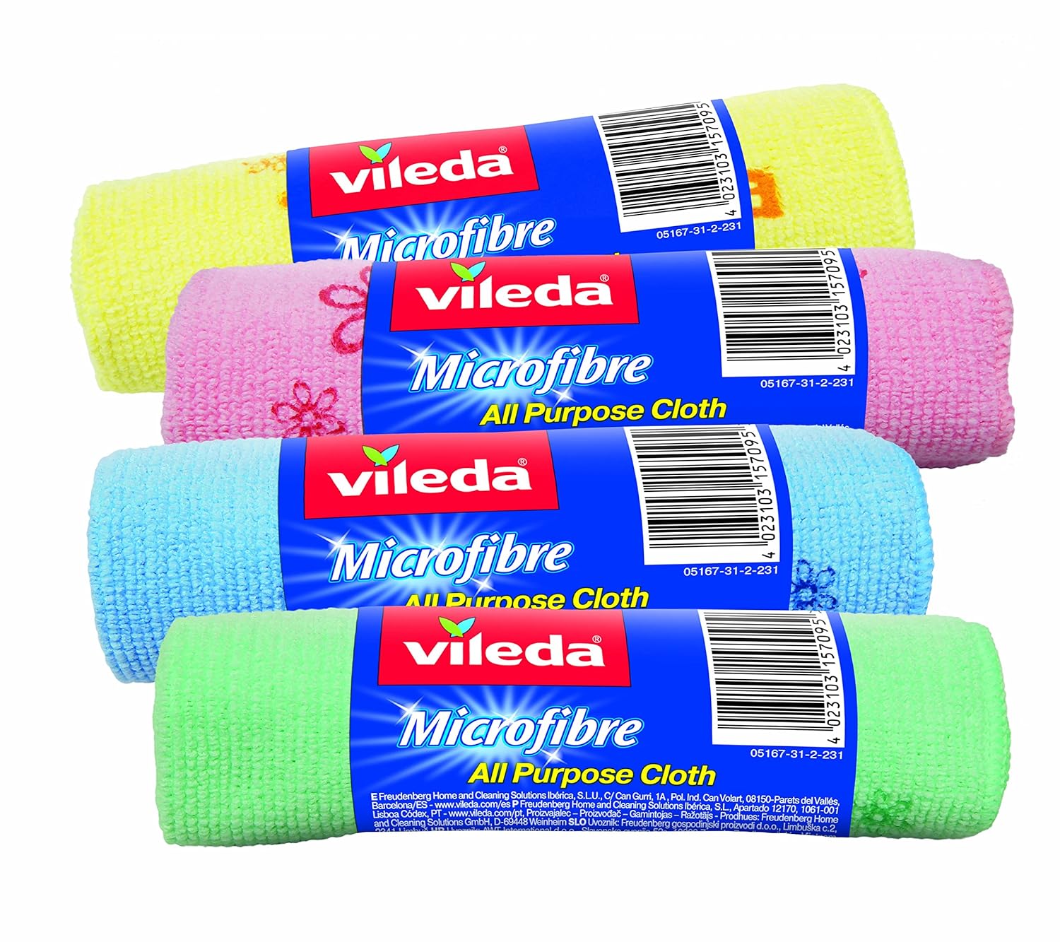 Vileda Microfibre Cleaning Cloth multirollo, Available in 4 Different