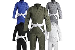 HAWK JIU JITSU Hawk Sports Brazilian Jiu Jitsu Gi for Men and Women with Jacket, Pants, and White Belt for Martial Arts Training