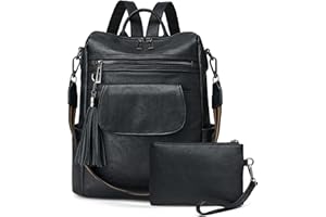 OPAGE Leather Backpack Purse for Women Fashion Designer Ladies Shoulder Bags Travel Backpack With Wristlet