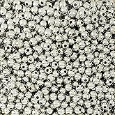 1,200 Round Silver Acrylic Beads 6mm Diameter with 1mm Hole
