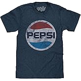 Tee Luv Men's Pepsi T-Shirt - Faded Pepsi Cola Classic 70s Logo Shirt