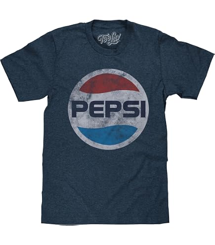 Amazon.com: Tee Luv Men's 80s Pepsi Logo Shirt, Navy Blue, S