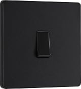 BG Electrical Evolve 2 Way Screwless 20A Matt Black Wall Light Switch PCDMB12B