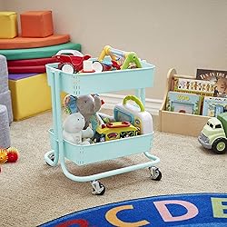 ECR4Kids 2-Tier Metal Rolling Utility Cart - Under
