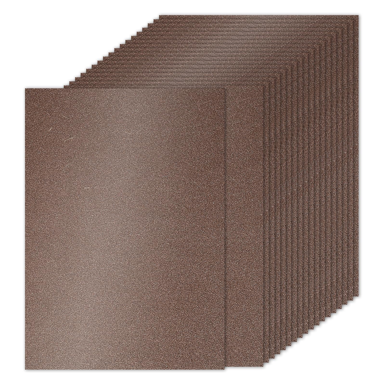 PATIKIL 60 Sheets Brown Glitter Cardstock Paper, A4 (8.3 x 11.7 Inch) 250gsm Premium Sparkly Paper for Scrapbook Card Making DIY Art Projects Wedding Party