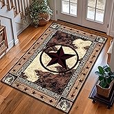 Western Rugs Entryway Rug 3x5 Rugs for Bedroom,Texas Star Vintage,Rustic Area Carpet Washable Non Slip Bedside Rug,Indoor Accent Throw Carpet Western Floor Carpets for Living Room,Entrance,Office