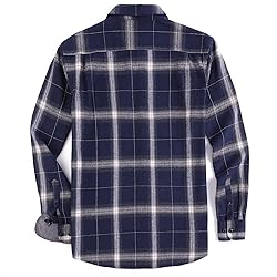 Damipow Flannel Shirt for Men Button Down Long