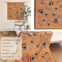 Shesyuki Boho Throw Blanket Reversible Cotton