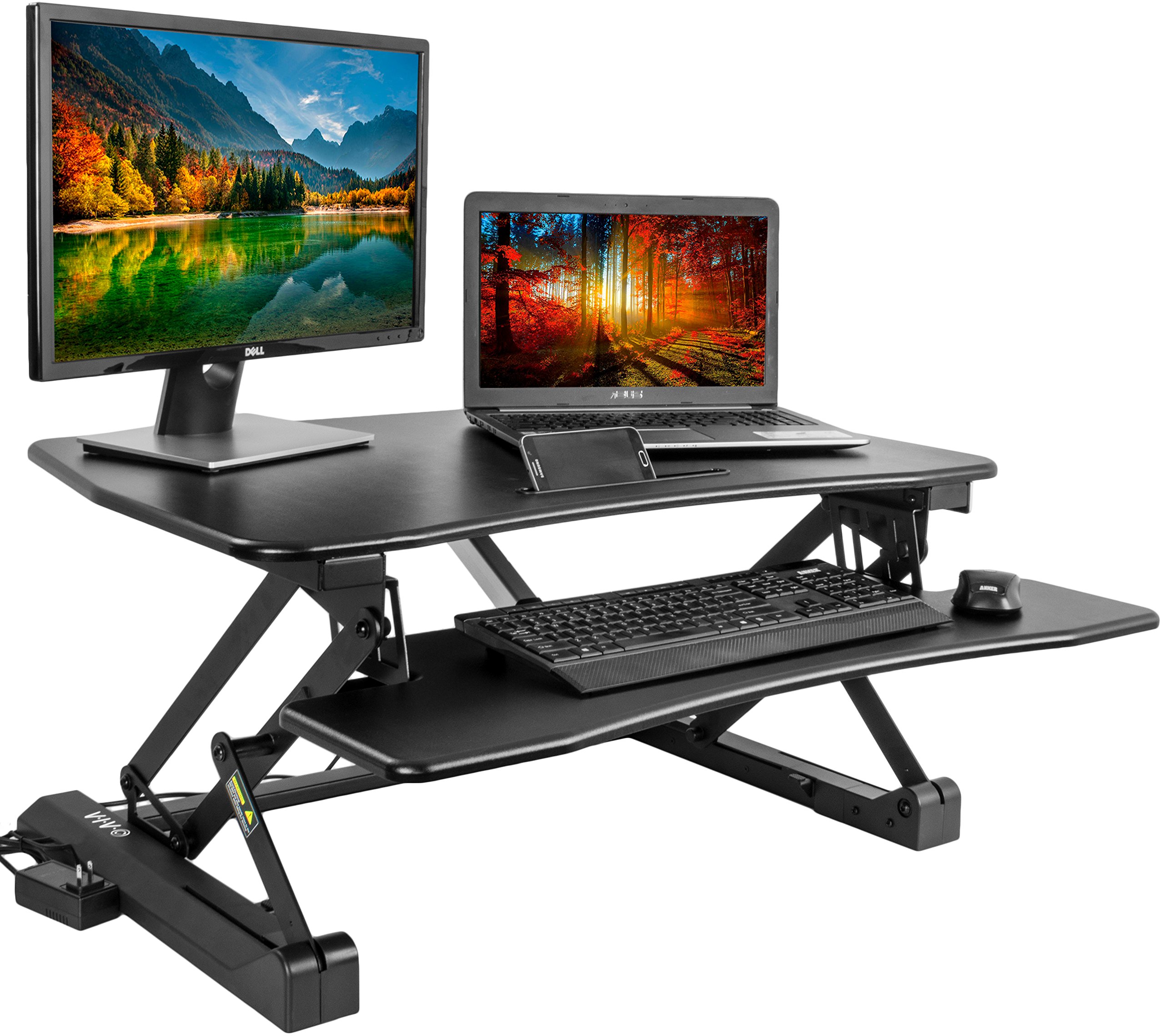VIVO Height Adjustable Standing Desk Monitor Riser Gas Spring