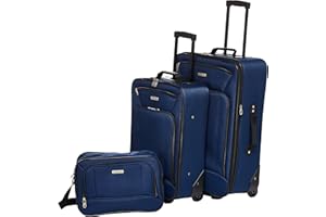 American Tourister Fieldbrook XLT Softside Upright Luggage, Navy, 3-Piece Set (BB/21/25)