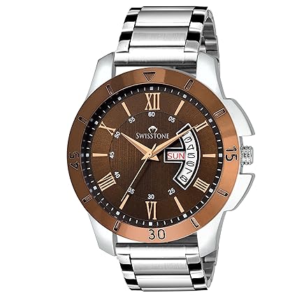 Analogue Brown Dial Mens Stainless Steel Wrist Watch - SW-G350-BRW-CH