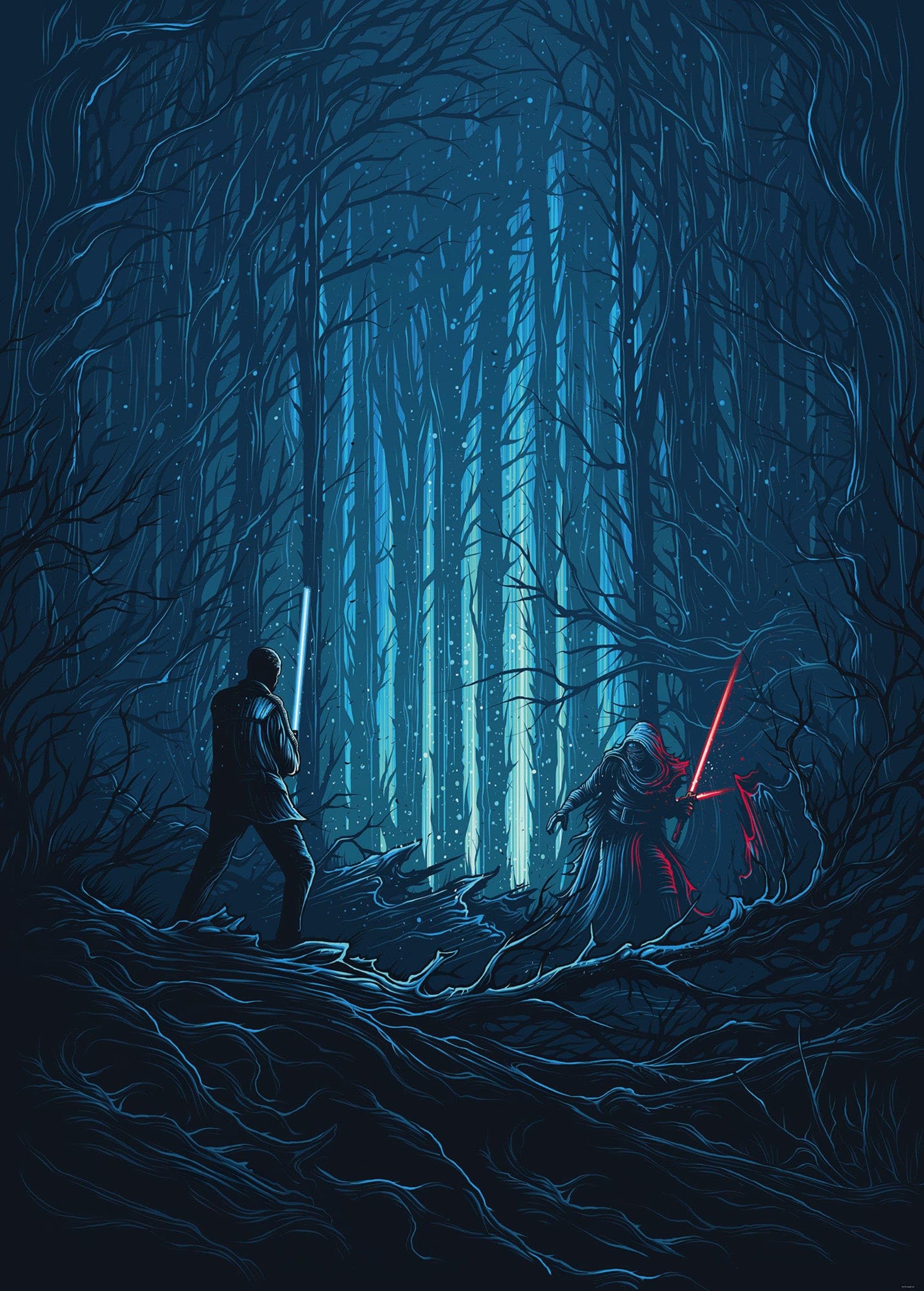 Komar Star Wars IADX4-003 Non-Woven Photo Wallpaper Star Wars Wood Fight 200 x 280 cm (W x H)