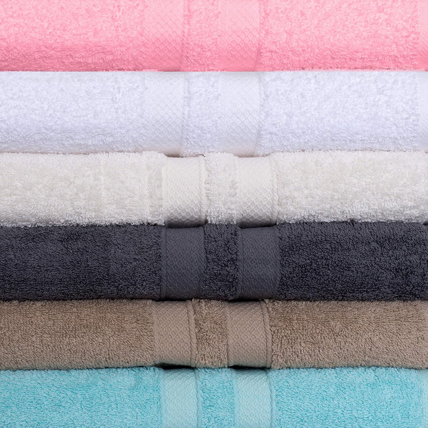 Green Lifestyle Luxurious 8 Piece 100% Pure Cotton 600 GSM Towel Set, Premium Quality Super Soft Highly Absorbent- 2 Bath Towels, 2 Hand Towels and 4 Washcloths (Pink): Kitchen & Dining